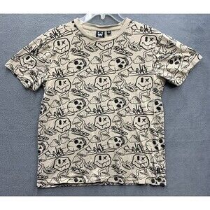 WXYZ Graphic Tee T-Shirt Men's Mushroom Emoji Skulls Crewneck Short Beige Medium